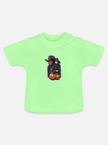 Halloween Vogelscheuche - Baby Bio-T-Shirt mit Rundhals - Mintgrün