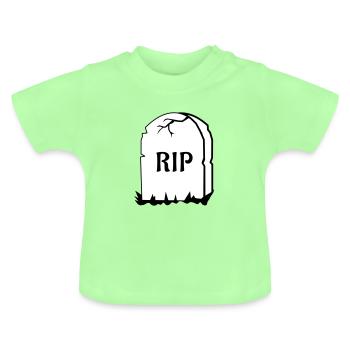 RIP Rest is Peace - Baby Organic T-Shirt with Round Neck - mint green - Front