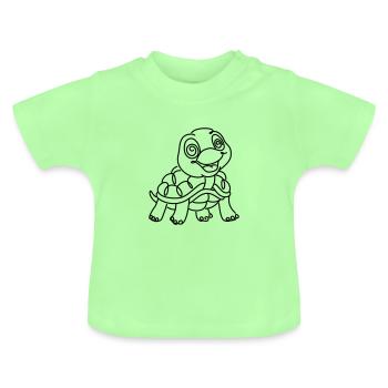 Schildkröte einfarbig - Baby Bio-T-Shirt mit Rundhals - Mintgrün - Vorne