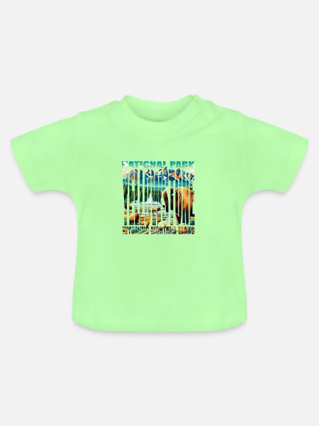 YELLOWSTONE - Baby Bio-T-Shirt mit Rundhals - Mintgrün