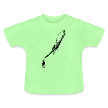 Vecteur de chute de crâne de plume - T-shirt bio col rond Bébé - vert menthe - Devant