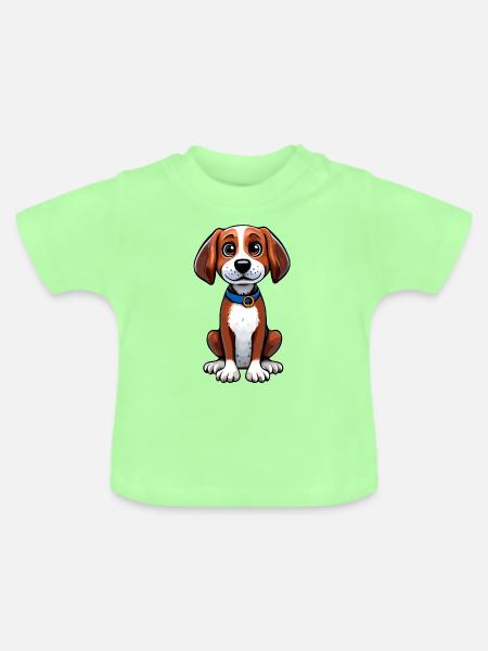 Süßer Hund - Baby Bio-T-Shirt mit Rundhals - Mintgrün