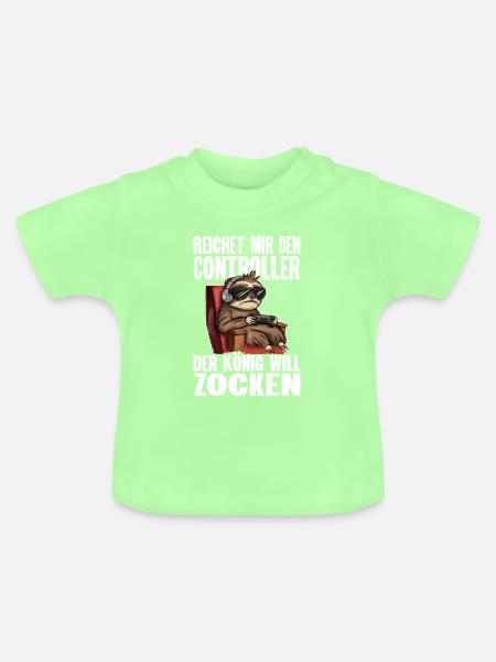 Gaming Gamer Sloth - Baby Bio-T-Shirt mit Rundhals - Mintgrün