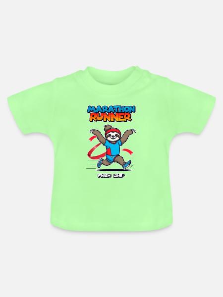 Faultier Marathonläufer - Baby Bio-T-Shirt mit Rundhals - Mintgrün