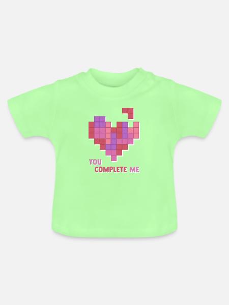You Complete Me - Baby Bio-T-Shirt mit Rundhals - Mintgrün
