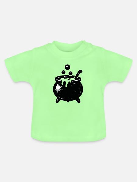 Hexenkessel Blubberzauber - Baby Bio-T-Shirt mit Rundhals - Mintgrün