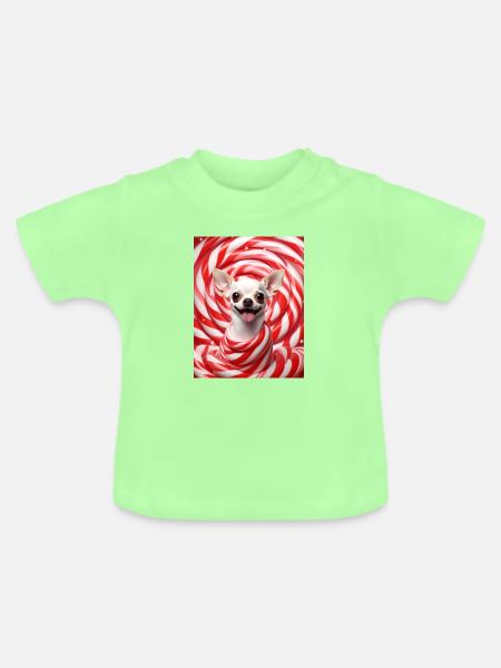 Chihuahua Candy Swirl - Baby Bio-T-Shirt mit Rundhals - Mintgrün