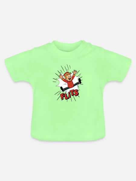 Franky in einem Blitz - Baby Bio-T-Shirt mit Rundhals - Mintgrün