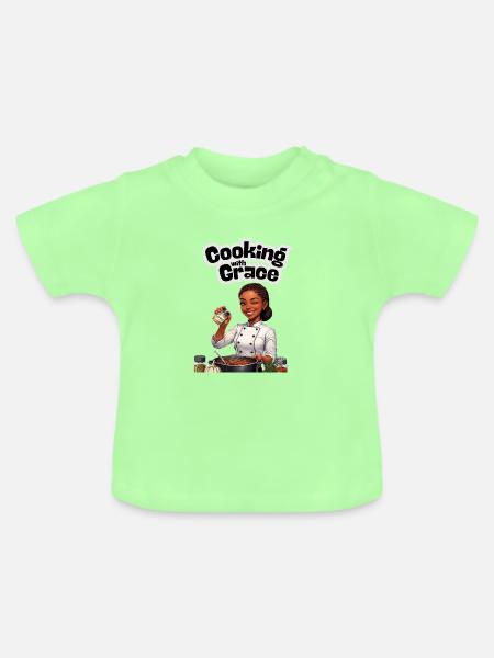 Mit Anmut kochen - Baby Bio-T-Shirt mit Rundhals - Mintgrün