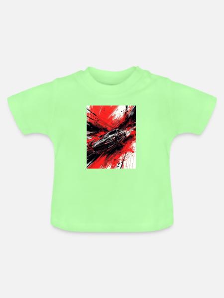 Rasender Rot Schwarz Japan  - Baby Bio-T-Shirt mit Rundhals - Mintgrün