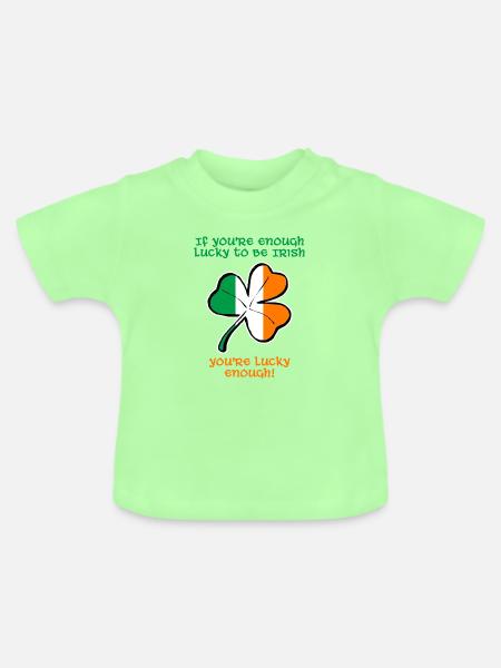 Glücklicherweise bin ich Ire. - Baby Bio-T-Shirt mit Rundhals - Mintgrün