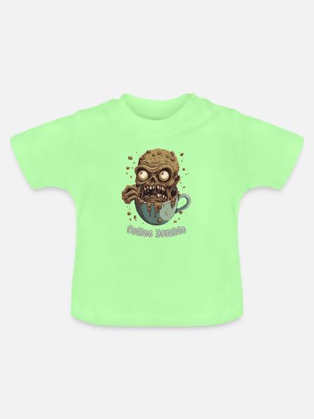 Kaffeemonster - Koffein Zombie - Morgenmuffel - Baby Bio-T-Shirt mit Rundhals - Mintgrün