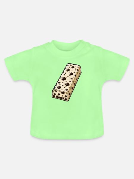 Schokoriegel mit Schoko-Stückchen Muster - Baby Bio-T-Shirt mit Rundhals - Mintgrün
