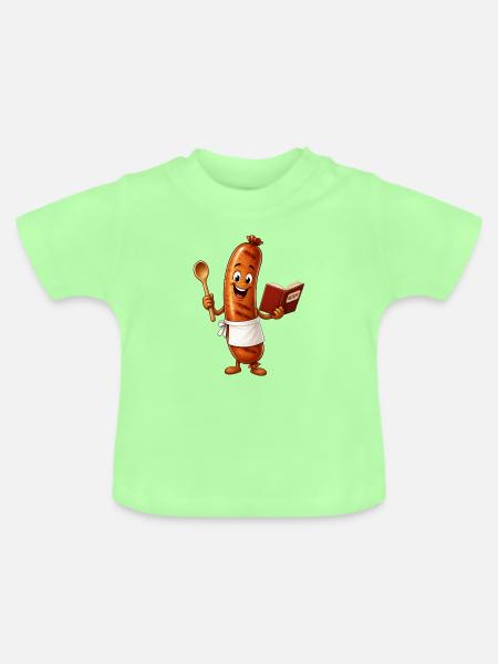 Bratwurst - Baby Bio-T-Shirt mit Rundhals - Mintgrün