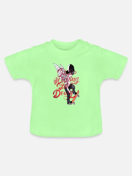 Geflügelter Läufer mit roter Schrift - Baby Bio-T-Shirt mit Rundhals - Mintgrün