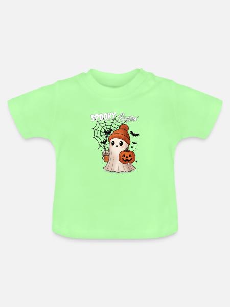 Spooky Season (Halloween) - Baby Bio-T-Shirt mit Rundhals - Mintgrün