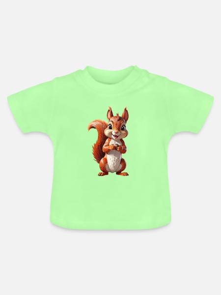 Eichhoernchen - Baby Bio-T-Shirt mit Rundhals - Mintgrün