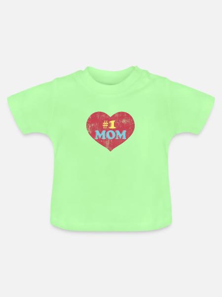 Mutter Mom Mama - Baby Bio-T-Shirt mit Rundhals - Mintgrün