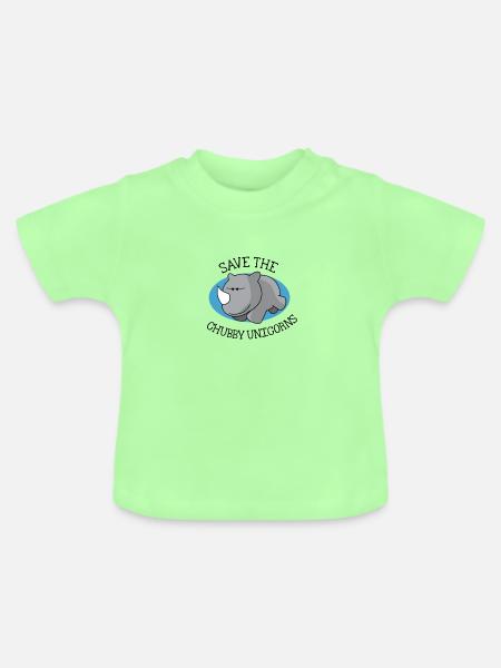 Mollige Einhorn - Baby Bio-T-Shirt mit Rundhals - Mintgrün