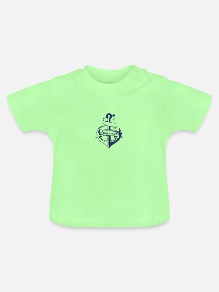 Shirts Schnack Platt Anker - Baby Bio-T-Shirt mit Rundhals - Mintgrün