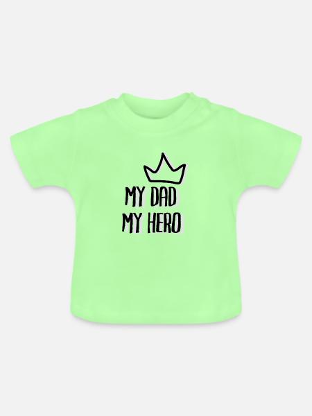 Mein Vater mein Superheld - Baby Bio-T-Shirt mit Rundhals - Mintgrün