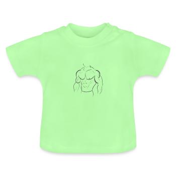 body builder - Baby Organic T-Shirt with Round Neck - mint green - Front
