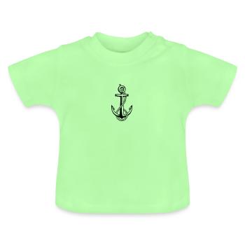 Anchor Dew Sailor Ahoi Sailing Captain Gift - Baby Organic T-Shirt with Round Neck - mint green - Front