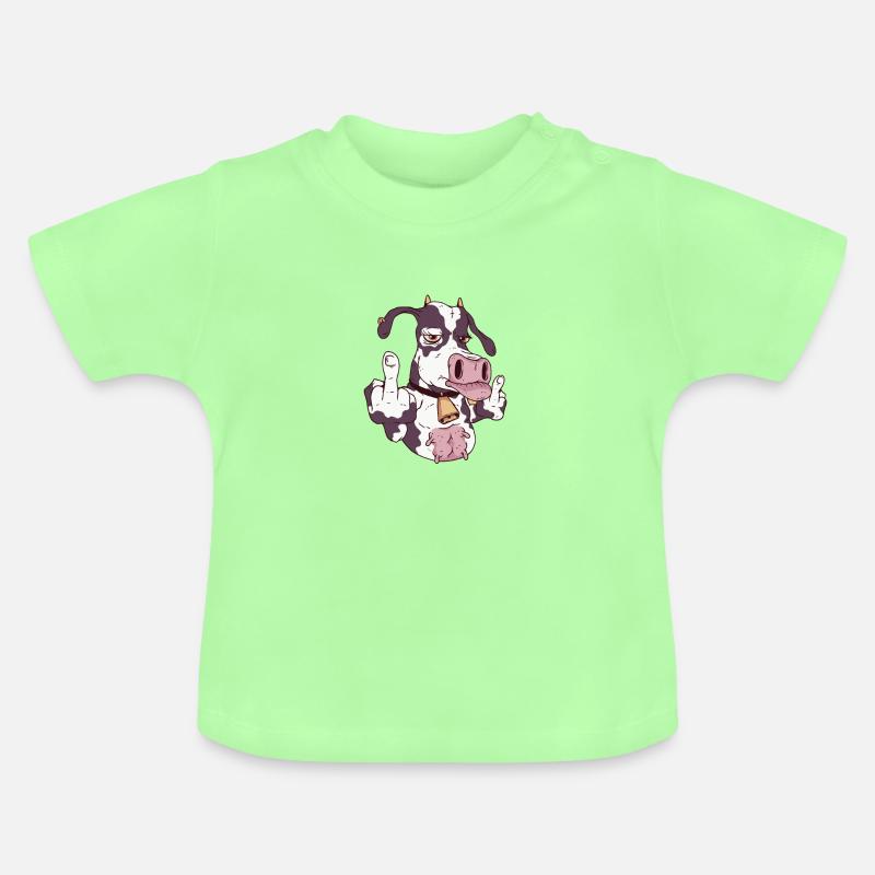 Vache vache - T-shirt bio col rond Bébé - vert menthe