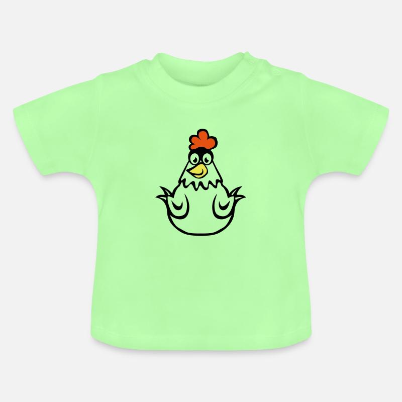 poule dessin 14 1 - T-shirt bio col rond Bébé - vert menthe