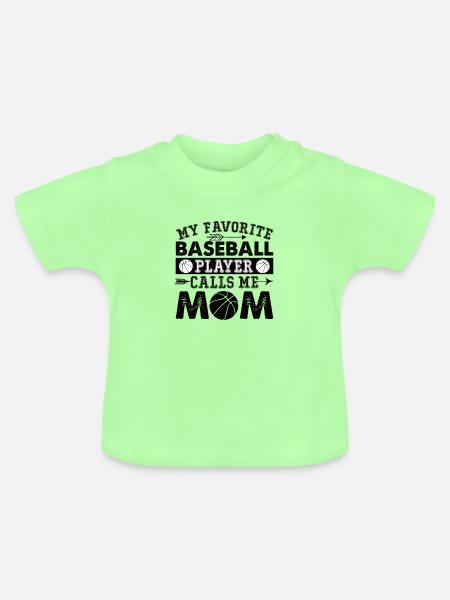 Baseball Mama - Baby Bio-T-Shirt mit Rundhals - Mintgrün
