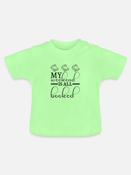 Bücher Lesen Bücherwurm - Baby Bio-T-Shirt mit Rundhals - Mintgrün