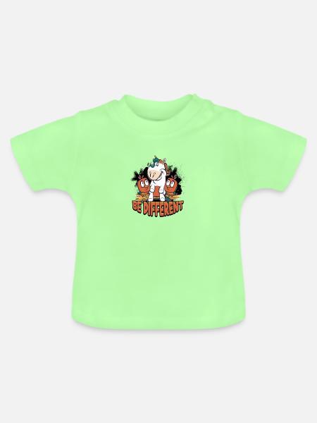 BE DIFFERENT - Individualität - Baby Bio-T-Shirt mit Rundhals - Mintgrün