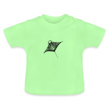 manta maori blk - Baby Organic T-Shirt with Round Neck - mint green - Front