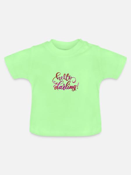 Hello Darling - Baby Bio-T-Shirt mit Rundhals - Mintgrün