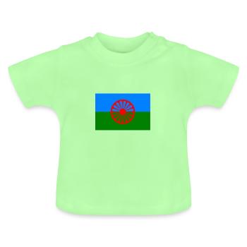 Drapeau de la nation rom -Grand - T-shirt bio col rond Bébé - vert menthe - Devant