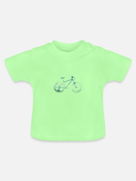 Fahrrad und Himmel - Baby Bio-T-Shirt mit Rundhals - Mintgrün