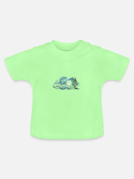 Drache Tatoo - Baby Bio-T-Shirt mit Rundhals - Mintgrün