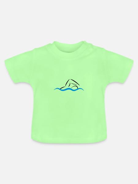 Kraulschwimmen - Baby Bio-T-Shirt mit Rundhals - Mintgrün