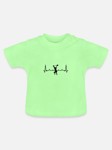 Herzschlag - Baby Bio-T-Shirt mit Rundhals - Mintgrün