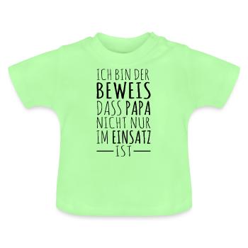 Baby Papa Feuerwehr Sanitäter Einsatz Geschenk - Baby Bio-T-Shirt mit Rundhals - Mintgrün - Vorne