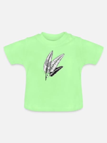 Drei Federn - Baby Bio-T-Shirt mit Rundhals - Mintgrün