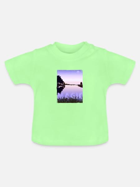 MAGIC | Bild Nachtstimmung - Baby Bio-T-Shirt mit Rundhals - Mintgrün