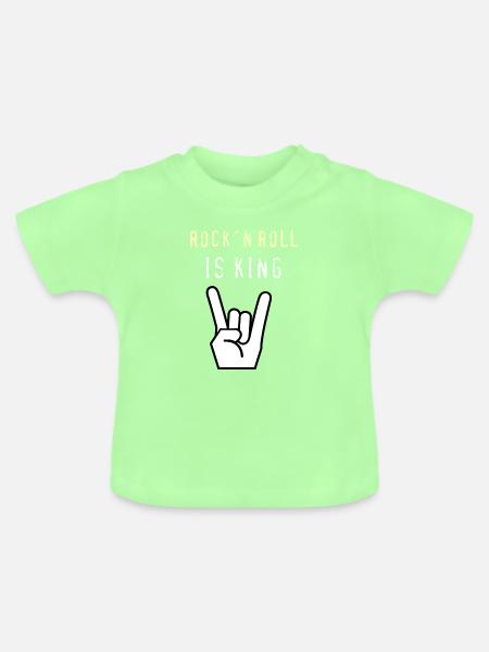 Rock_n_Roll_is_King - Baby Bio-T-Shirt mit Rundhals - Mintgrün