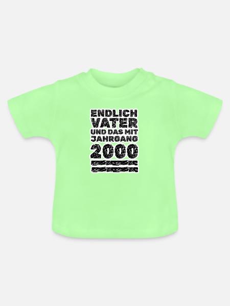 Geboren 2000 - Baby Bio-T-Shirt mit Rundhals - Mintgrün