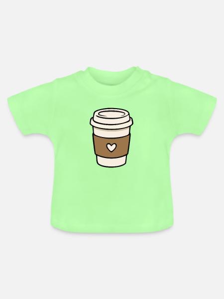 Süße Takeaway-Kaffeetasse mit Herz - Baby Bio-T-Shirt mit Rundhals - Mintgrün