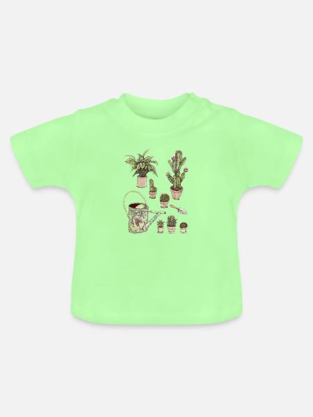 Grünes Pflanzenparadies Topfpflanzen - Baby Bio-T-Shirt mit Rundhals - Mintgrün