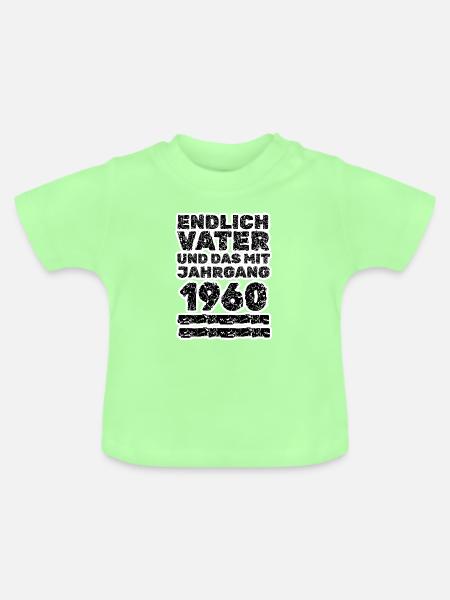 Geboren 1960 - Baby Bio-T-Shirt mit Rundhals - Mintgrün