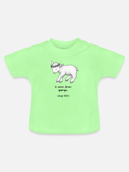 Lamm Gottes – Frieden - Baby Bio-T-Shirt mit Rundhals - Mintgrün