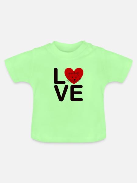 Hamsterliebe - Herz - Hamsterhalter - Baby Bio-T-Shirt mit Rundhals - Mintgrün