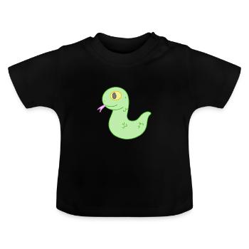 Gentil petit serpent - T-shirt bio col rond Bébé - noir - Devant